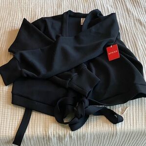 SPANX Elegant Black Tie Wrap Top